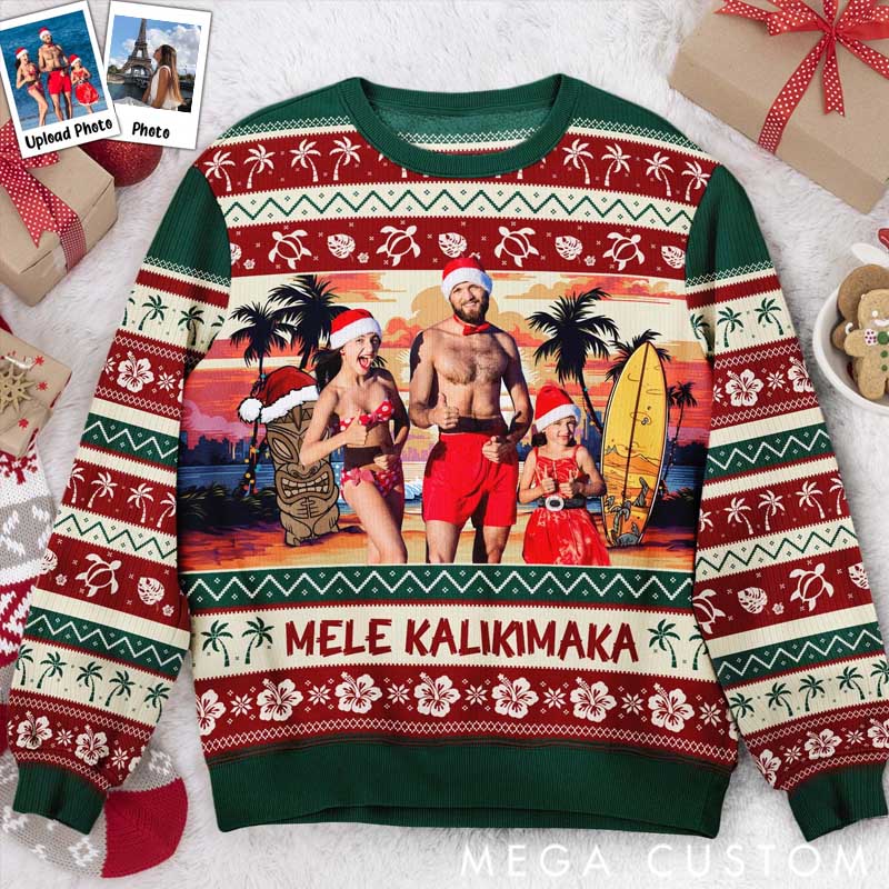 Personalized Travel Photo Travel Memories Gift for Travel Lovers Ugly Sweater