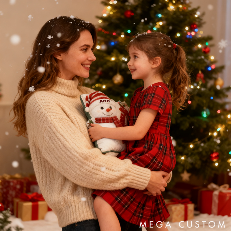 Personalized  Letter Graphic 3D Print Pillow Christmas Gift  with Custom Name Design for Daughter Son Family