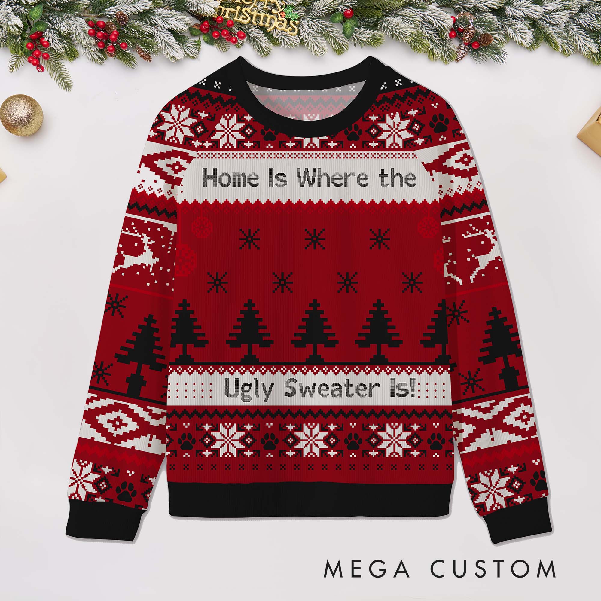 Personalized Ugly Sweater Custom Festive Holiday Sweatshirt Funny Christmas Party Outfit for Family Celebration Decor Christmas Gifts