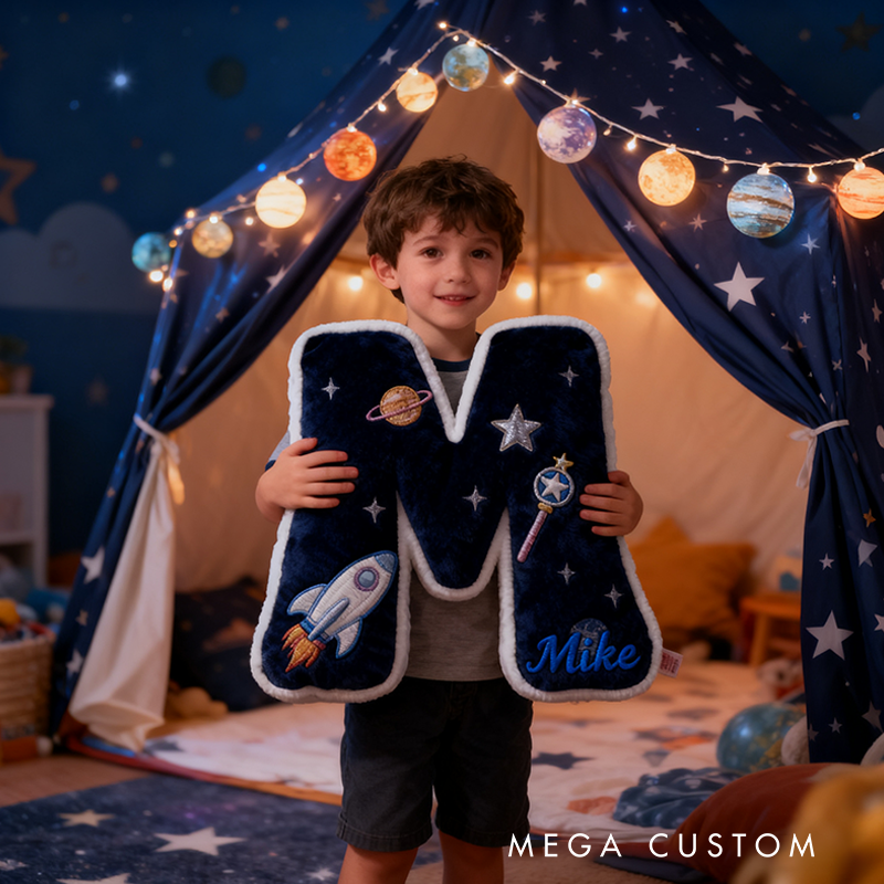 Personalized Colorful 26 Letters 3D Print Pillow Cute Adventures Among The Stars And Beyond Gift Custom Pillow Gift for Kids