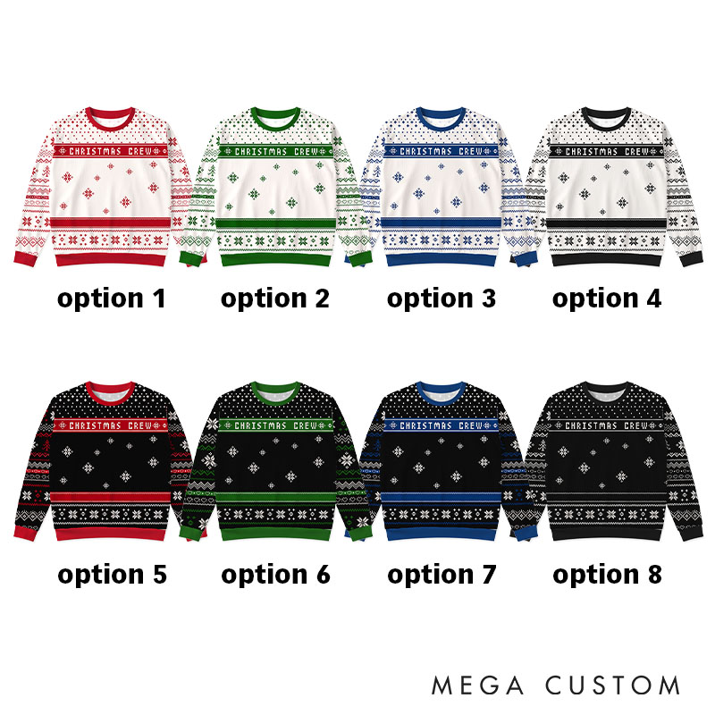 Personalized  Couple Christmas Crew Photo Ugly Sweater Couple Festive Sweater with Photo for Husband Wife Couple Anniversary Ugly Sweater