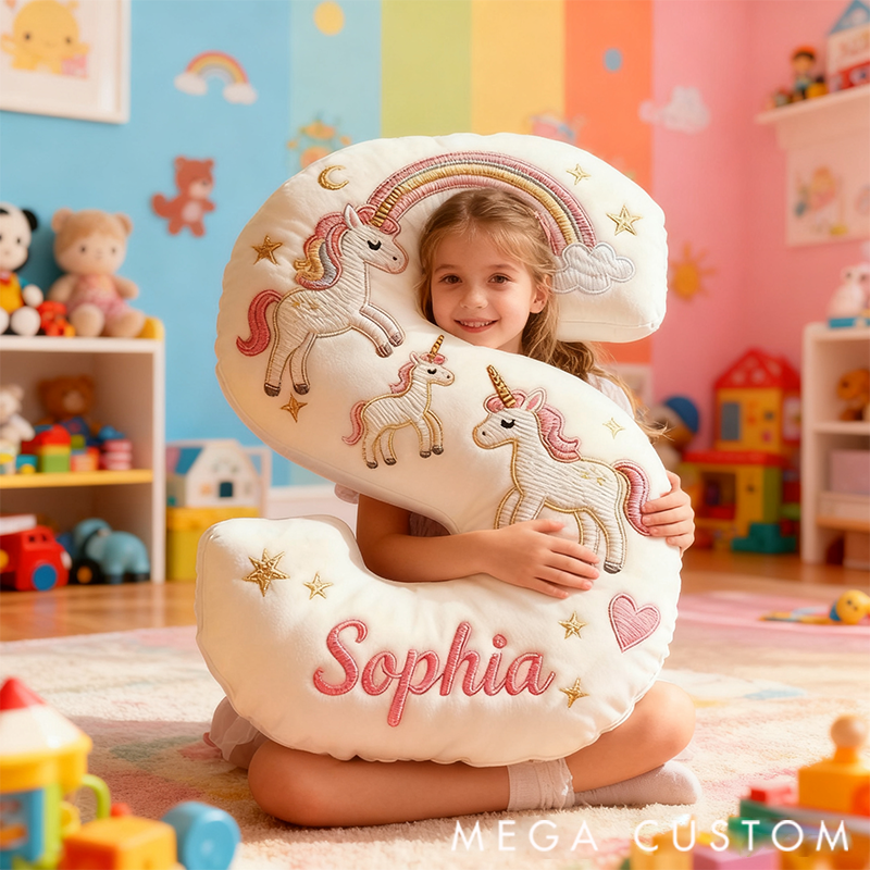 Personalized Graphic 3D Print Pillows Letter Shape Pillows with Hourse Gifts Christmas Gifts for Family Number