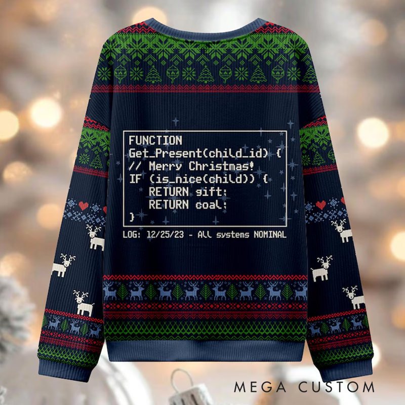 Personalized SQL Christmas Sweater Funny Programmer Gift Database Xmas Jumper It Geek Nerd Ugly Christmas Sweater