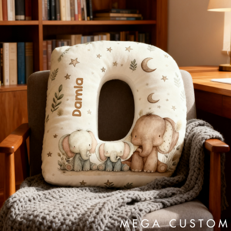 Personalized Cute Elephant Family Shaped Pillows Gifts for Family Graphic 3D Print