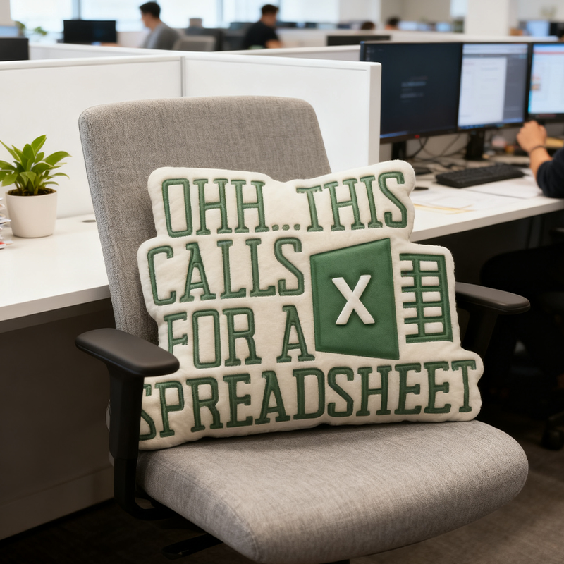 Personalized Graphic 3D Print Excel Table Series Funny Pillow Data Lovers and Spreadsheet Wizards Pillow Gift for Geek Nerd Lover