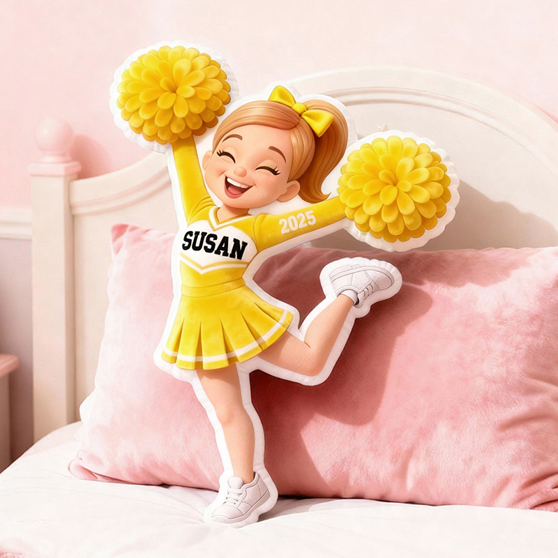 Personalized Graphic3DPrint Cheerleading Spirit Pillow with Custom Name and Year for Cheer Fans and Athletes