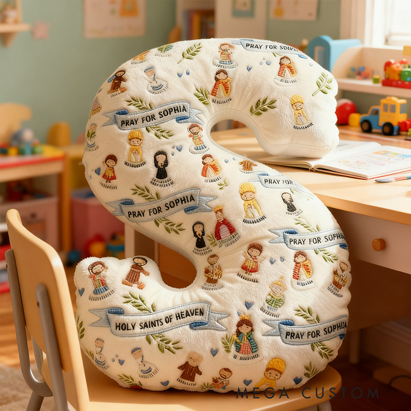 Personalized Saint Pillow with Custom Name Home Decor Graphic 3D Print Pillow Religious Faith Gift for Christians Christmas Gift