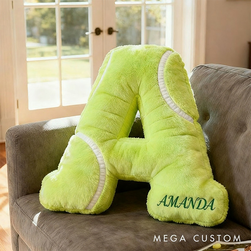 Personalized Graphic3DPrint Tennis Letter Pillow with Custom Name for Sports Lovers