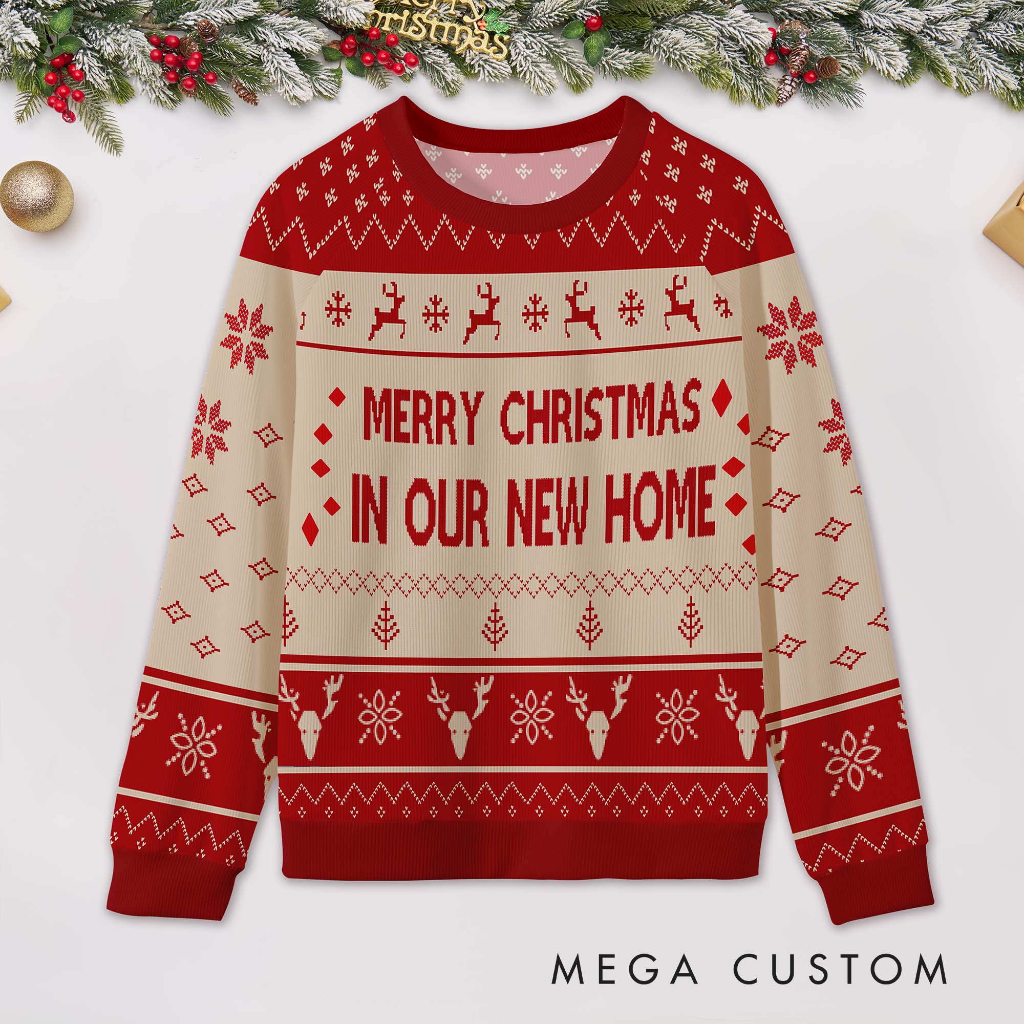 Personalized Ugly Sweater Custom Festive Holiday Sweatshirt Funny Christmas Party Outfit for Family Celebration Decor Christmas Gifts
