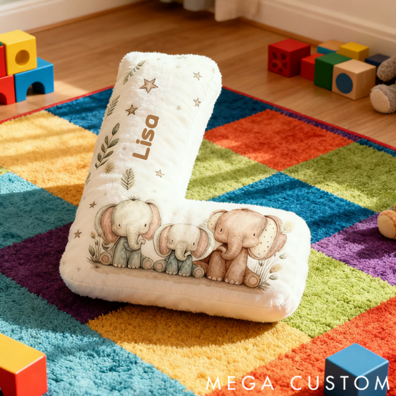 Personalized Cute Elephant Family Shaped Pillows Gifts for Family Graphic 3D Print