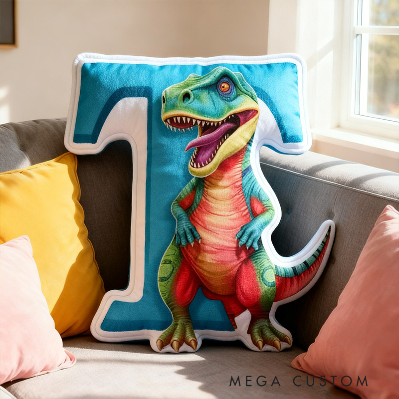 Personalized Dinosaur Letter Cartoon Cute Kids Room Custom Name Gift Fun Decorative Throw Graphic 3D Print Pillows