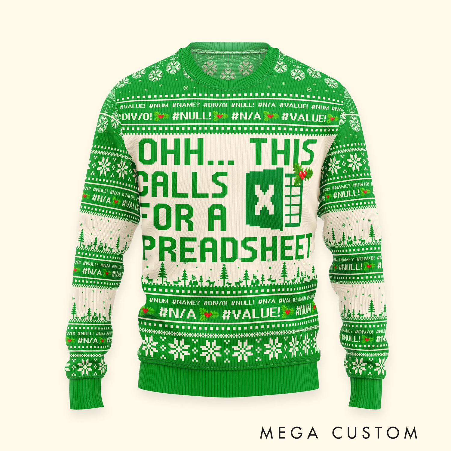 Personalized This Calls for a Spreadsheet Ugly Sweater Funny Ugly for Coworkers Boss Ugly Sweater