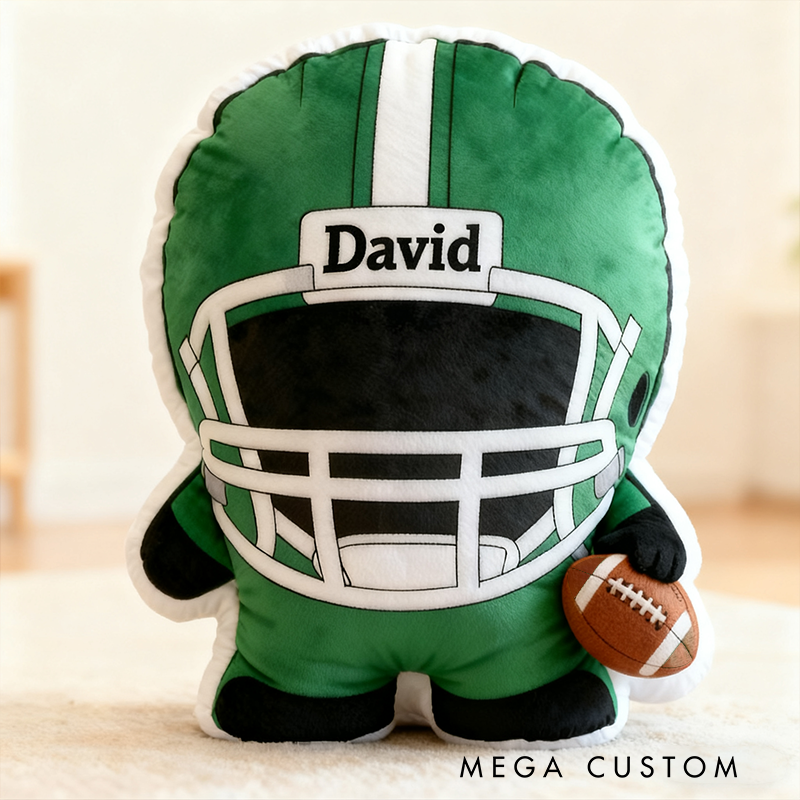 Personalized Football Player Pillow with Custom Name Perfect for Christmas