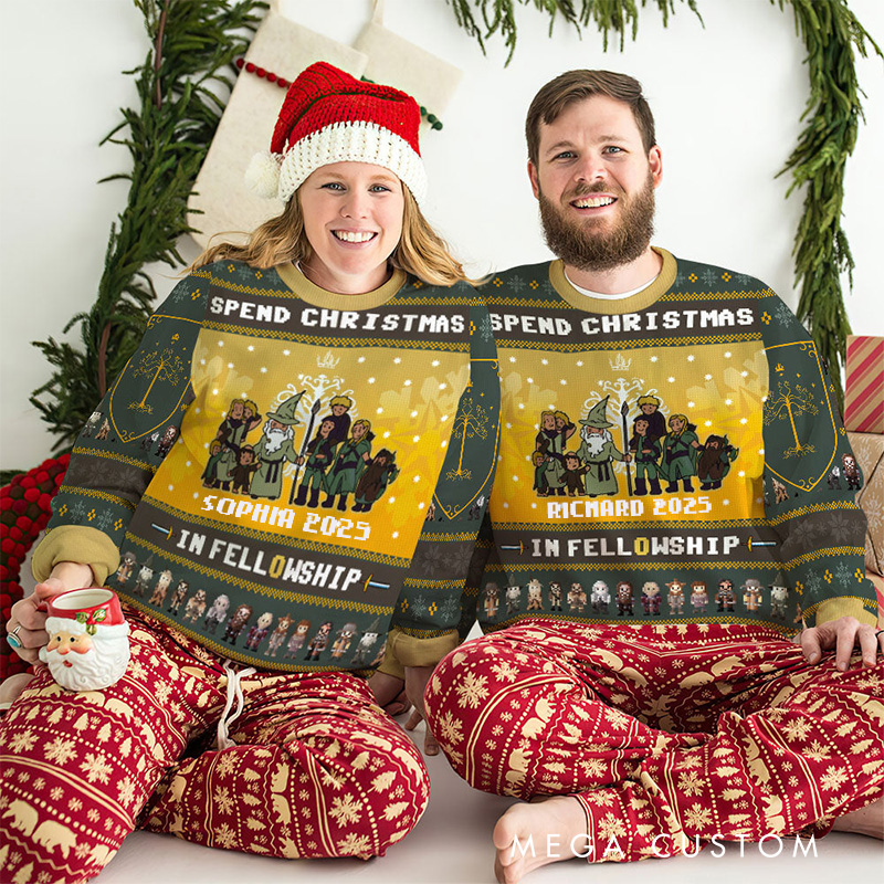 Personalized Fellowship Christmas Ugly Sweater Movie Christmas Sweater Film Fan Family Sweater