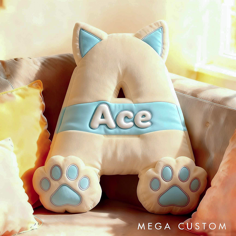 Personalized Pet Lover Cute Letter Pillow with Custom Name Design Graphic 3D Print