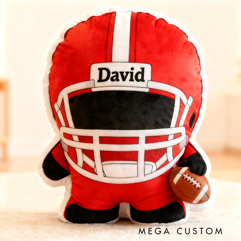 Personalized Football Player Pillow with Custom Name Perfect for Christmas