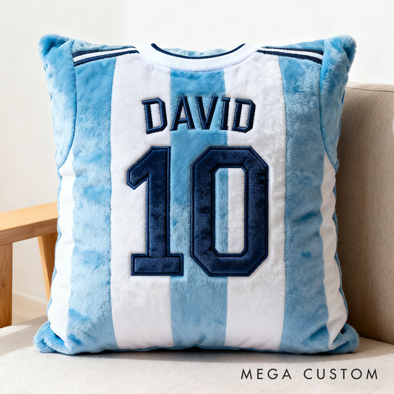 Personalized Graphic3DPrint Soccer Jersey Pillow with Custom Name and Number for Sports Enthusiasts