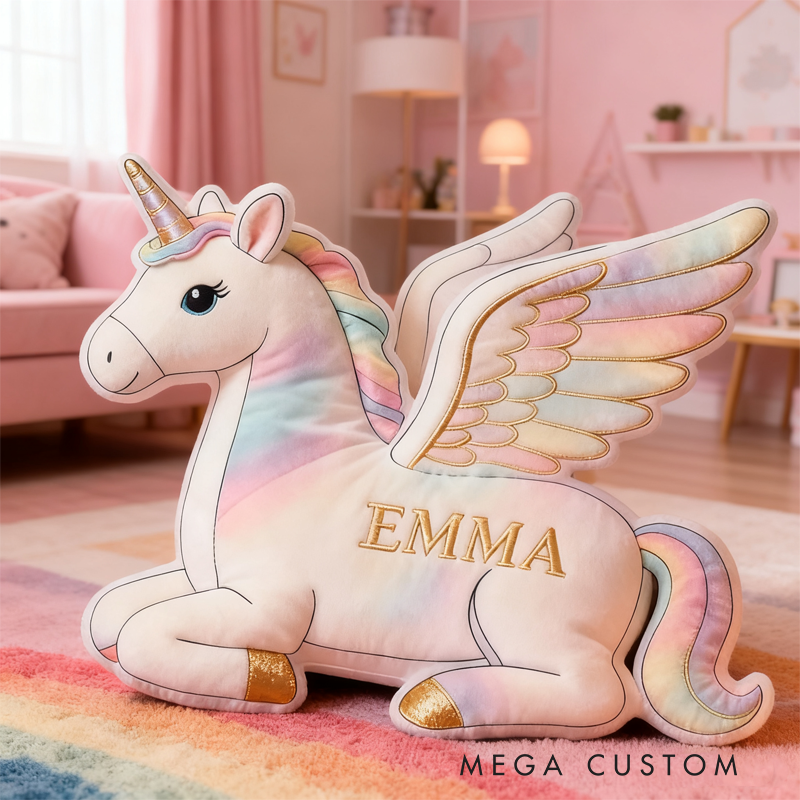 Personalized Dreamy Rainbow with Name Graphic 3D Print Pillow Christmas Gift for Kids Birthday Gift