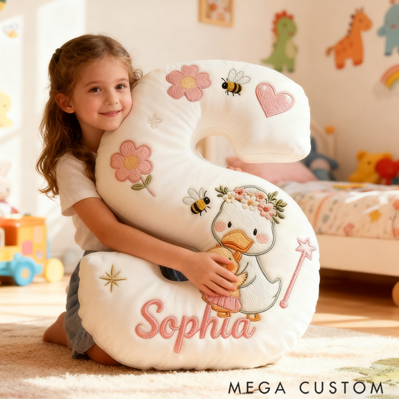 Personalized Graphic 3D Duck Mama and Baby with Magic Wand Pillow for Family Members