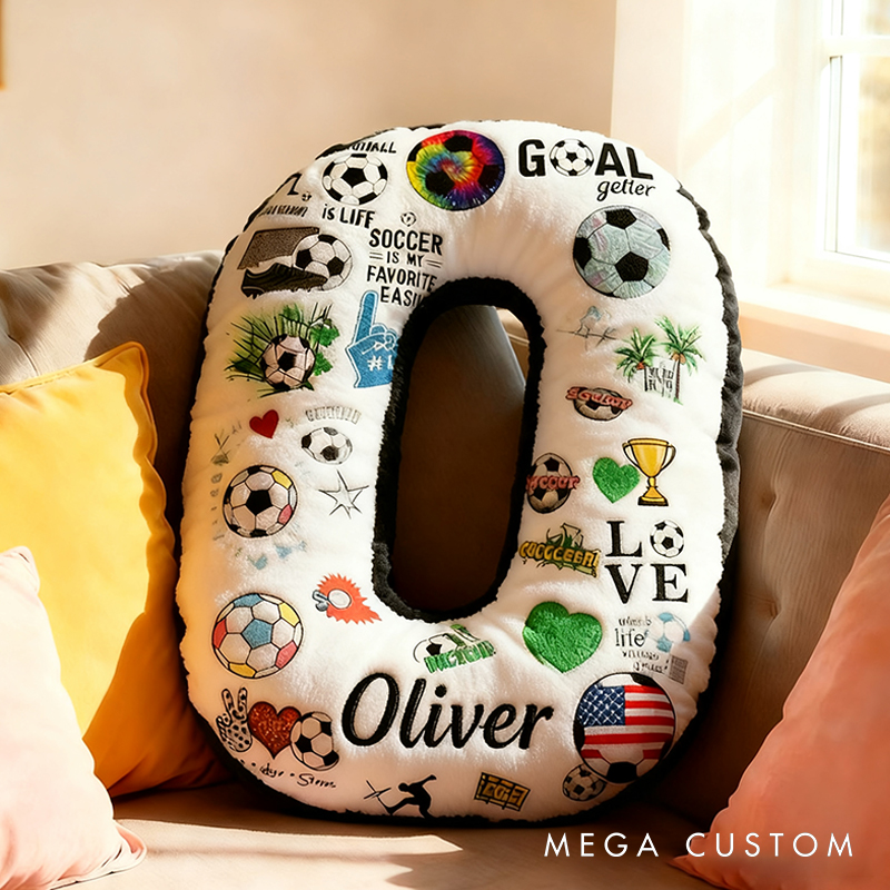 Personalized Soccer Themed Letter with Your Initial and Name for Soccer Enthusiasts