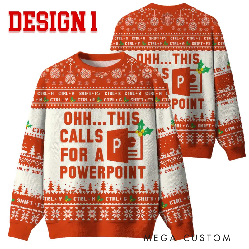 Personalized Ohh...This Calls for a Spreadsheet Power Point Word Ugly Sweater Funny Excel Matching Group Sweater Christmas Party Funny Gift for Geek
