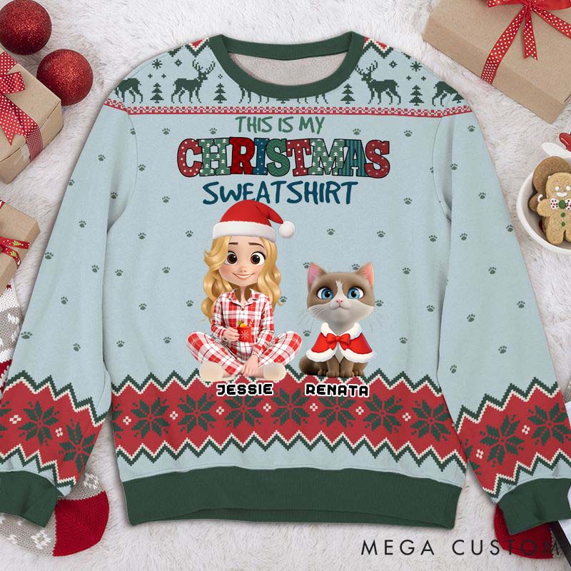 Personalized Cat Lover My Christmas Sweatshirt Christmas Ugly Sweater