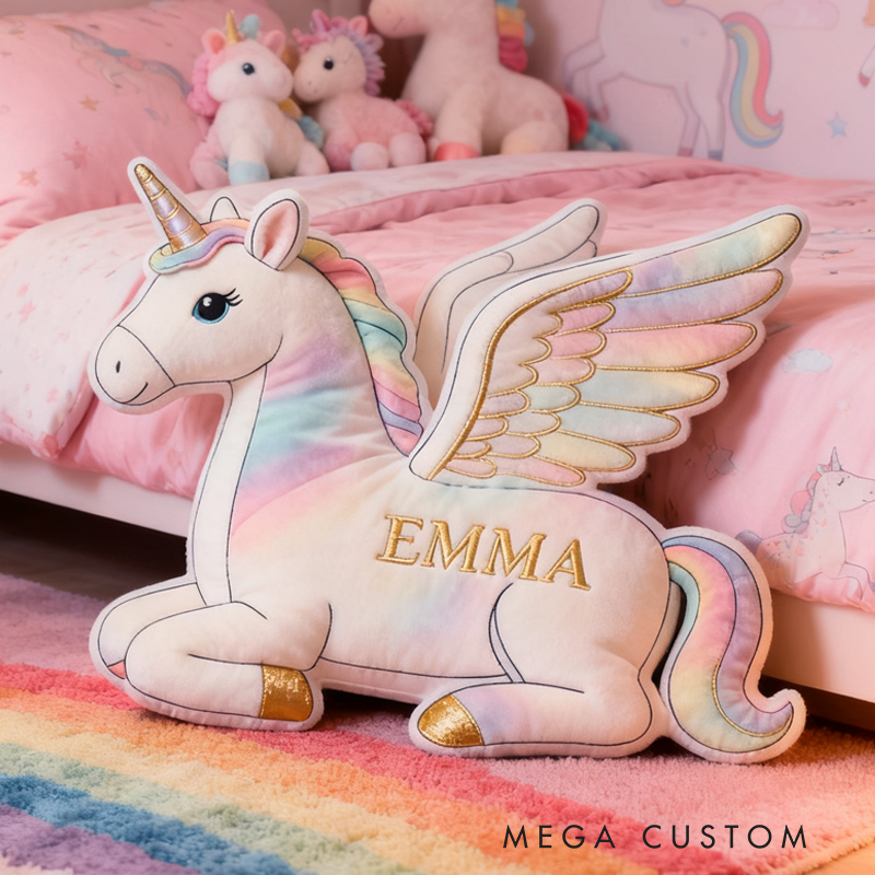 Personalized Dreamy Rainbow with Name Graphic 3D Print Pillow Christmas Gift for Kids Birthday Gift