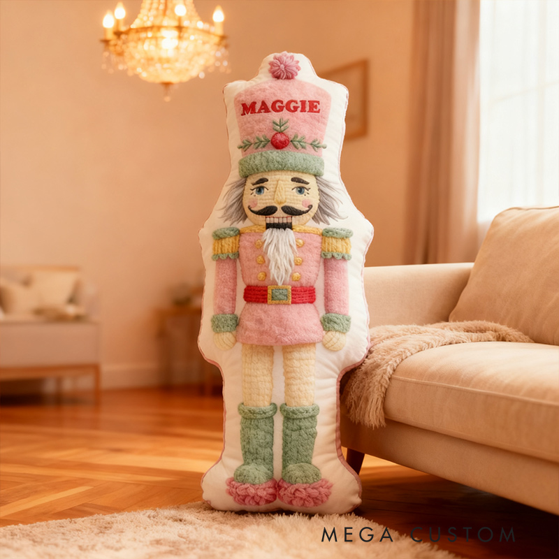 Personalized Yarn Ball Knitting Pillow Knitting Graphic 3D Print Nutcracker with Custom Name Gift for Knitting Lovers