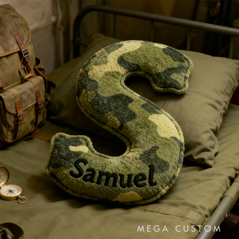 Personalized Camouflage Pillow Custom Name 3D Graphic Print Cushion Gift for Polices and Military Enthusiast