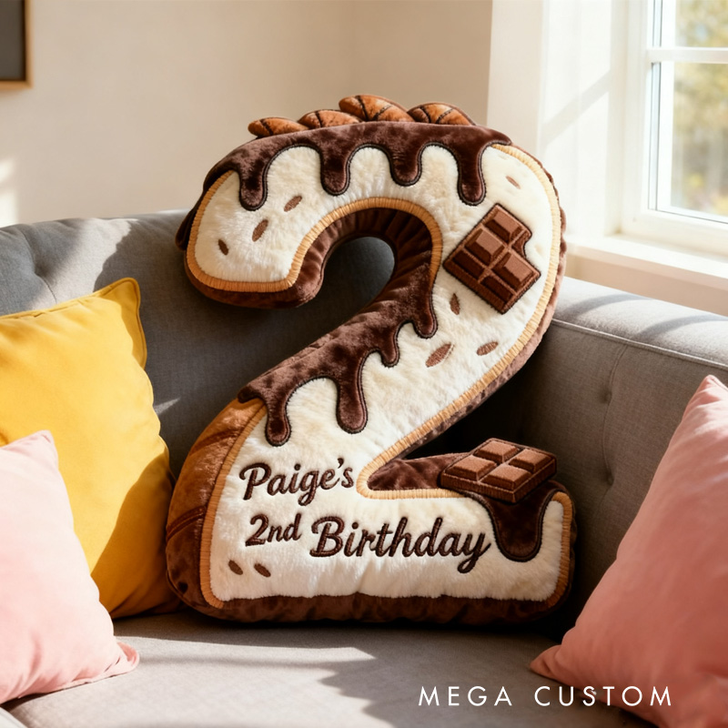 Personalized Bread Chocolate Alphabet Throw Pillow Graphic 3D Print Sweet Indulgence Letter and Number Pillow with Name for Kids Baker Birthday Gift