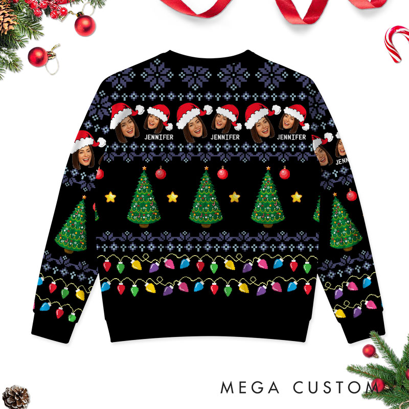 Personalized Couple Christmas Ugly Sweater Couple Photo Ugly Sweatshirt Christmas Gift for Boyfriend Girlfriend Husband Wife