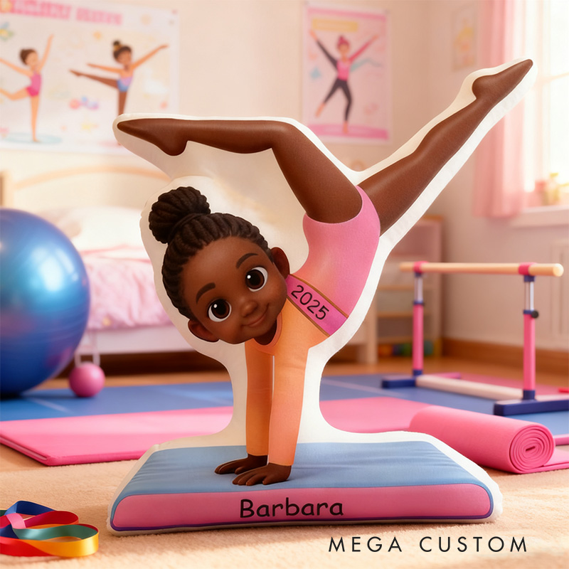 Personalized My Gymnastic Girl Shaped Pillow for Gynamstic Lovers Pillow Christmas Gift for Kids
