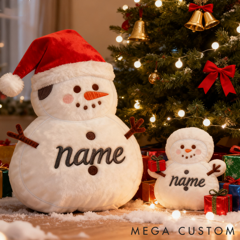 Personalized Snowman Christmas Pillow for Family Christmas Gifts Graphic 3D Print