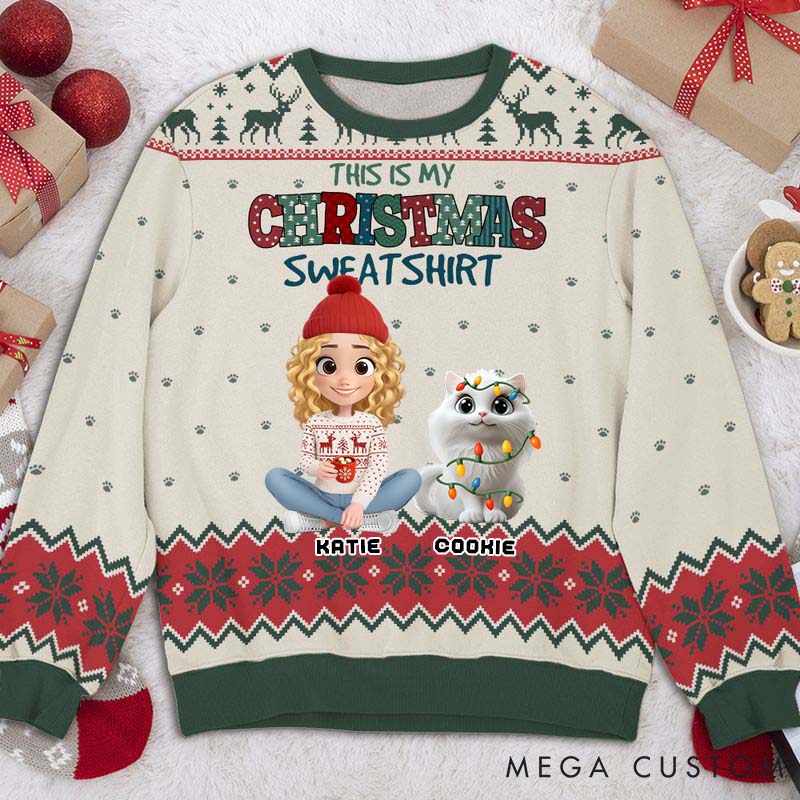 Personalized Cat Lover My Christmas Sweatshirt Christmas Ugly Sweater