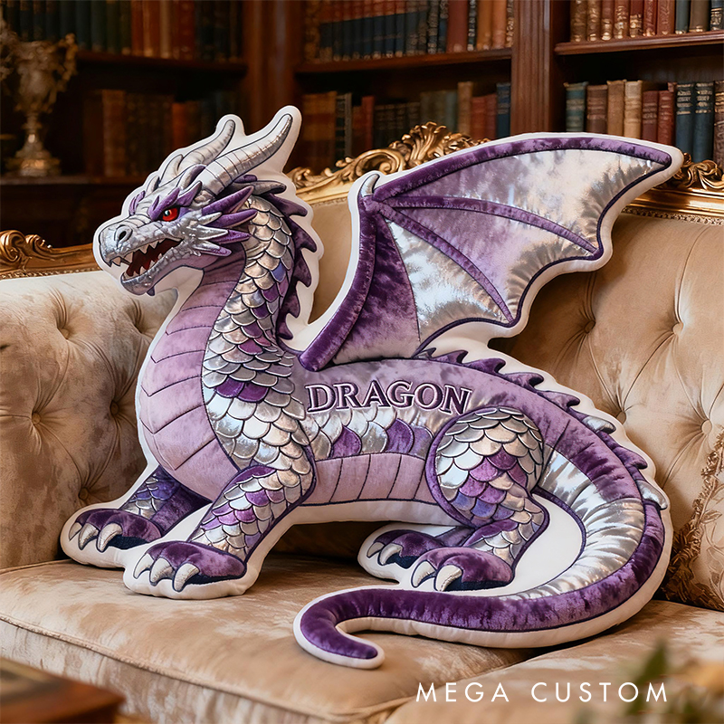 Personalized Red Dragon Fire Custom Name Soft Decorative Gift Fantasy Creature Style Cozy Bedroom Brave Power Mystic Adventure Magic Graphic 3D Print Pillow