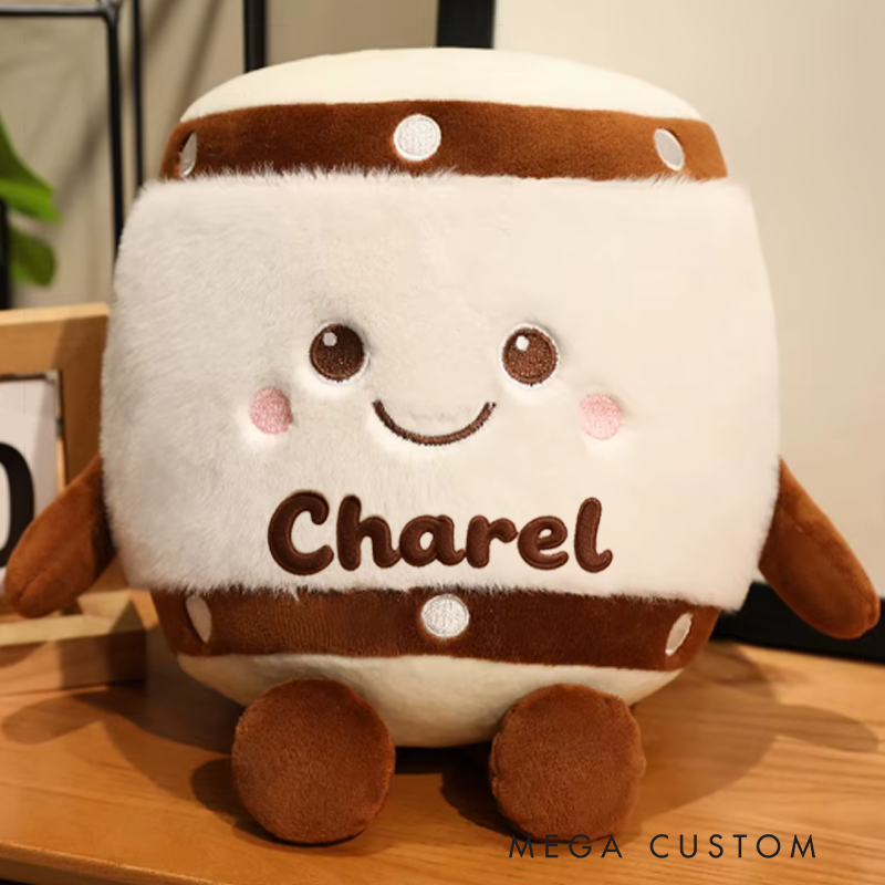 Personalized Cute Marshmallow Plush Graphic 3D Print Toy with Smiling Face Custom Cute Pillow for Kids