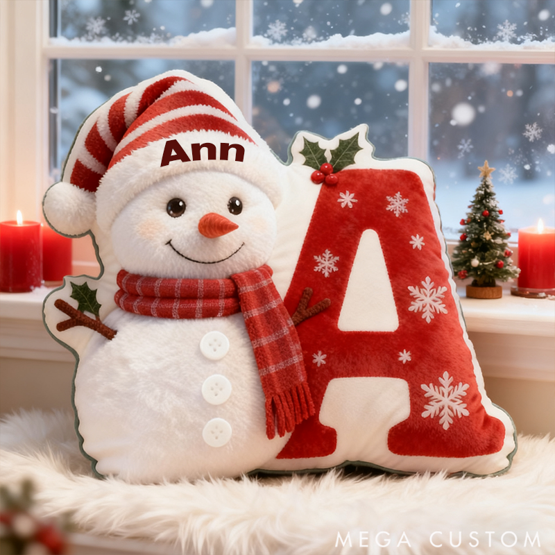 Personalized  Letter Graphic 3D Print Pillow Christmas Gift  with Custom Name Design for Daughter Son Family