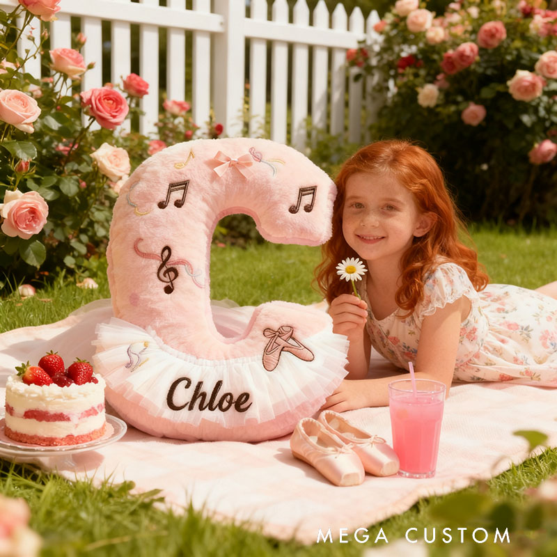 Personalized Graphic 3D Print Ballet Pillow With Your Own Name Soft Stuffed Toy for Kids Unique Decorative Cushion for Girls' Room