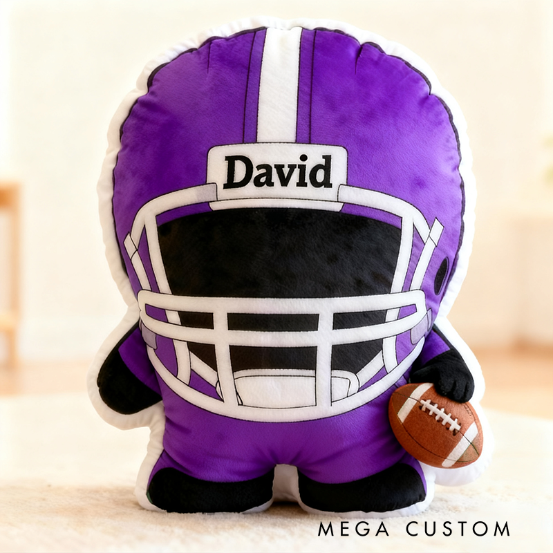 Personalized Football Player Pillow with Custom Name Perfect for Christmas