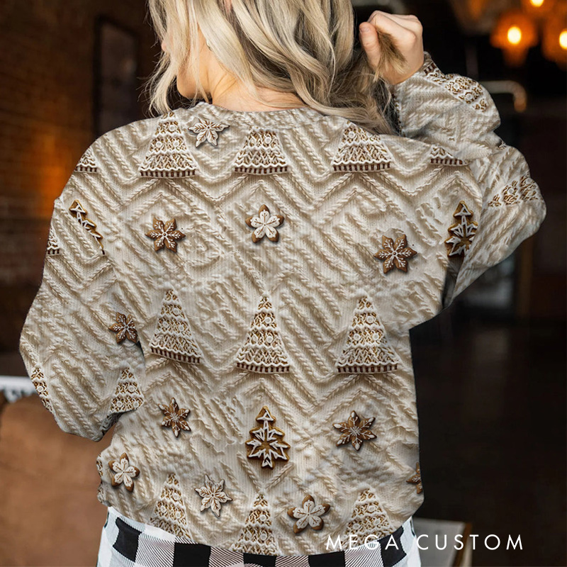 Personalized Grandma's Gingerbreads Ugly Sweater Baking Ugly Christmas Sweater for Kids Grandma Mom Adult