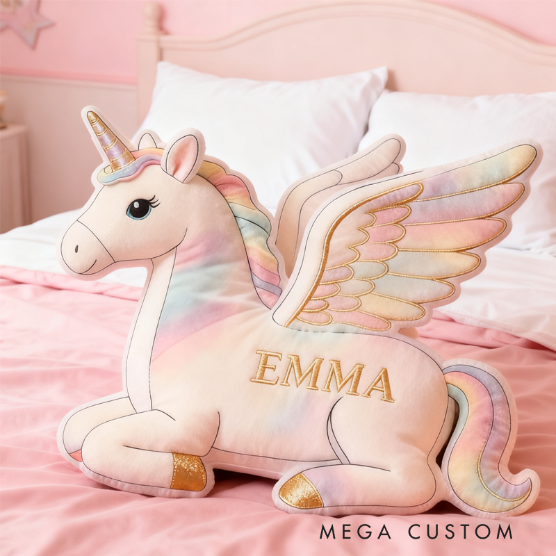 Personalized Dreamy Rainbow with Name Graphic 3D Print Pillow Christmas Gift for Kids Birthday Gift