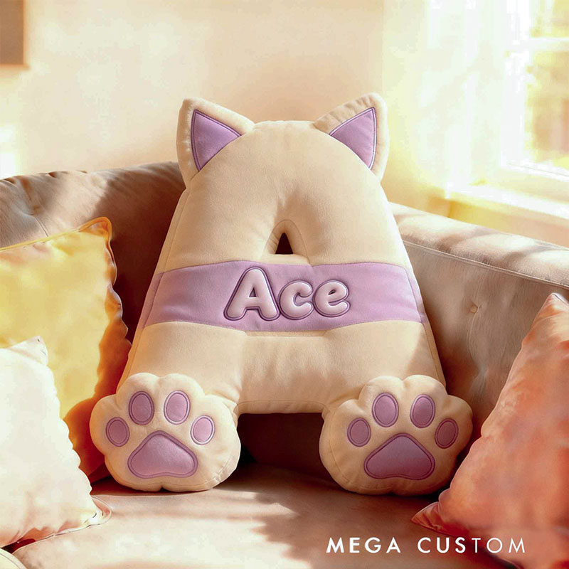 Personalized Pet Lover Cute Letter Pillow with Custom Name Design Graphic 3D Print