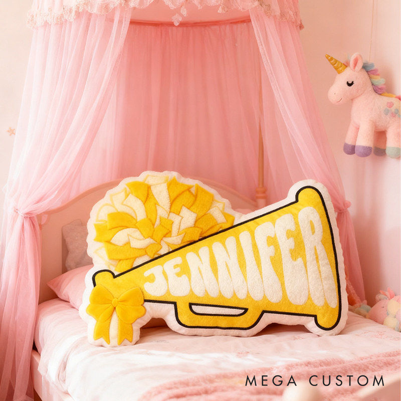 Personalized Cheerleading Decorative Pillow Featuring Your Name for Kids