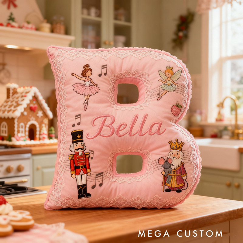 Personalized Graphic 3D Print Nutcracker Ballet Dance Pillow With Your Own Name Soft Stuffed Toy for Kids Unique Decorative Cushion for Girls' Room