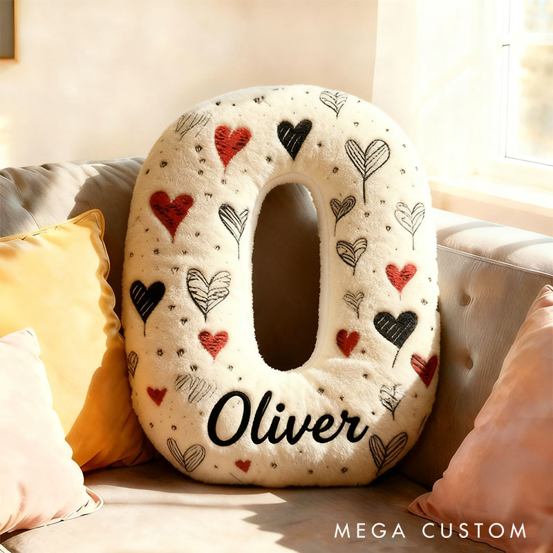 Personalized Girlfriend Letter Pillow Custom Wife Initials Cushion with Name Valentine's Day Pillow for Husband Wife Christmas Gift for Him Her