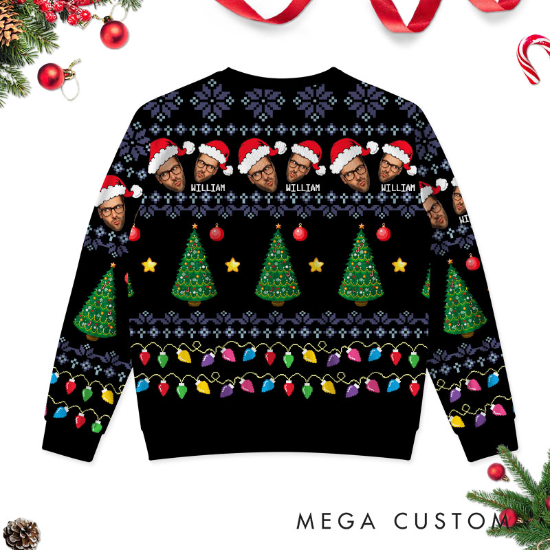 Personalized Couple Christmas Ugly Sweater Couple Photo Ugly Sweatshirt Christmas Gift for Boyfriend Girlfriend Husband Wife