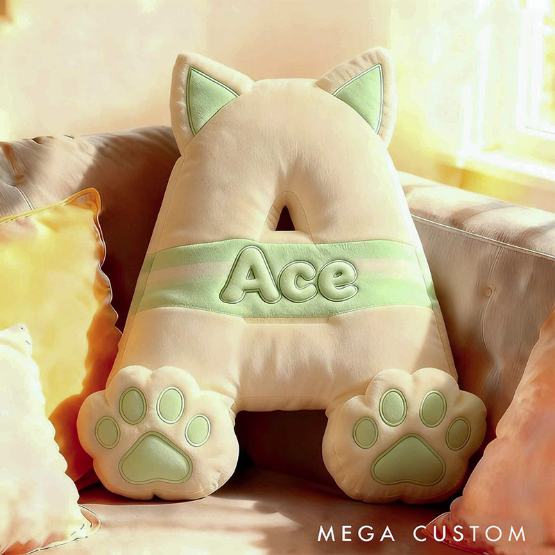 Personalized Pet Lover Cute Letter Pillow with Custom Name Design Graphic 3D Print