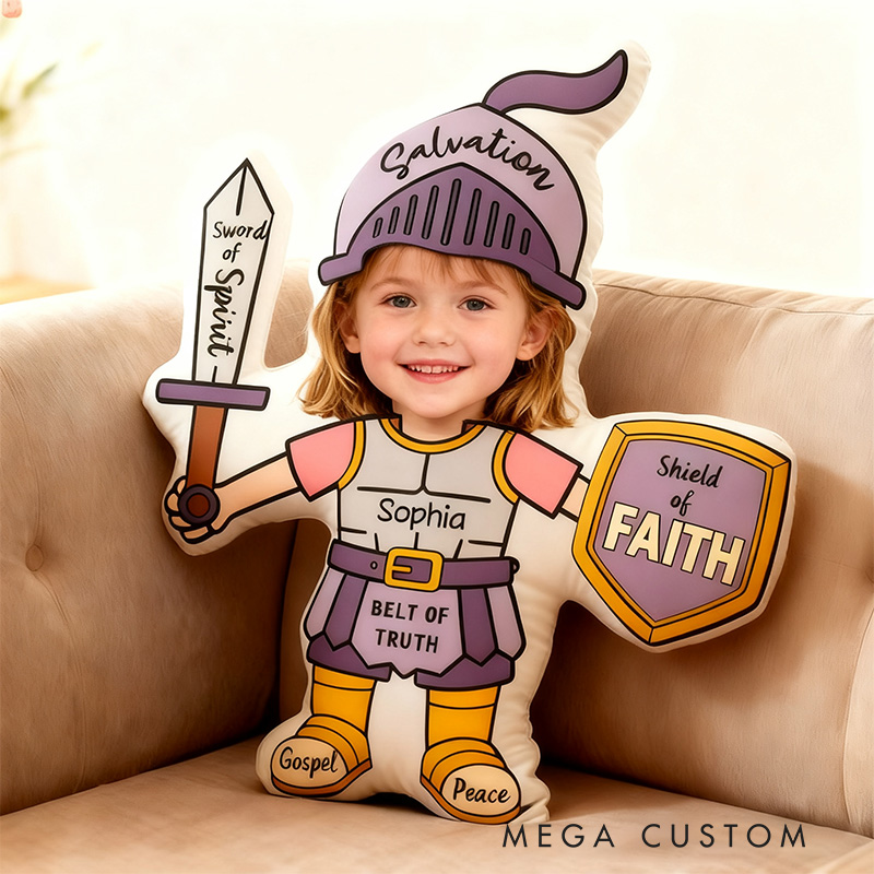 Personalized Armor Of God Pillow with Custom Name and Photo Home Decor Christian Pillow Religious Gift for Girls