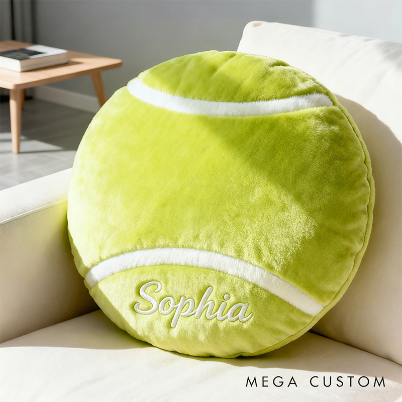 Personalized Graphic3DPrint Tennis Ball Pillow with Custom Name for Sports Enthusiasts