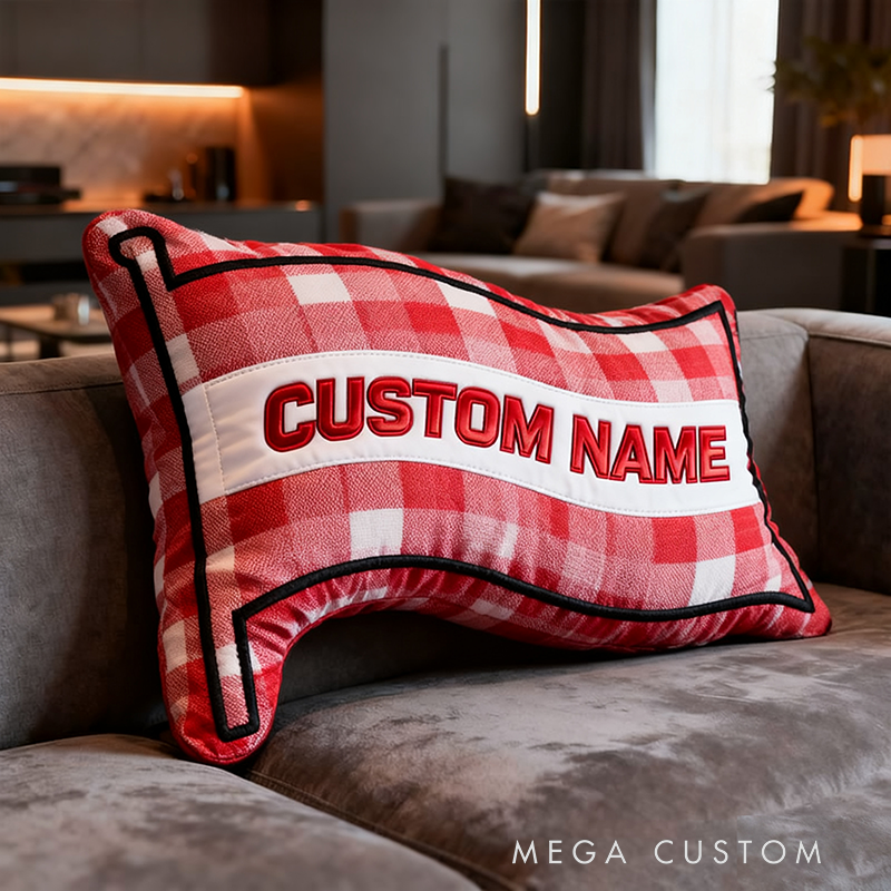 Personalized Racing Checkered Flag Pillow Custom Name 3D Graphic Print Cushion Gift for Racers and Racing Lovers